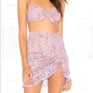 FOR LOVE & LEMONS VALENTINA LACE MINI SKIRT XS